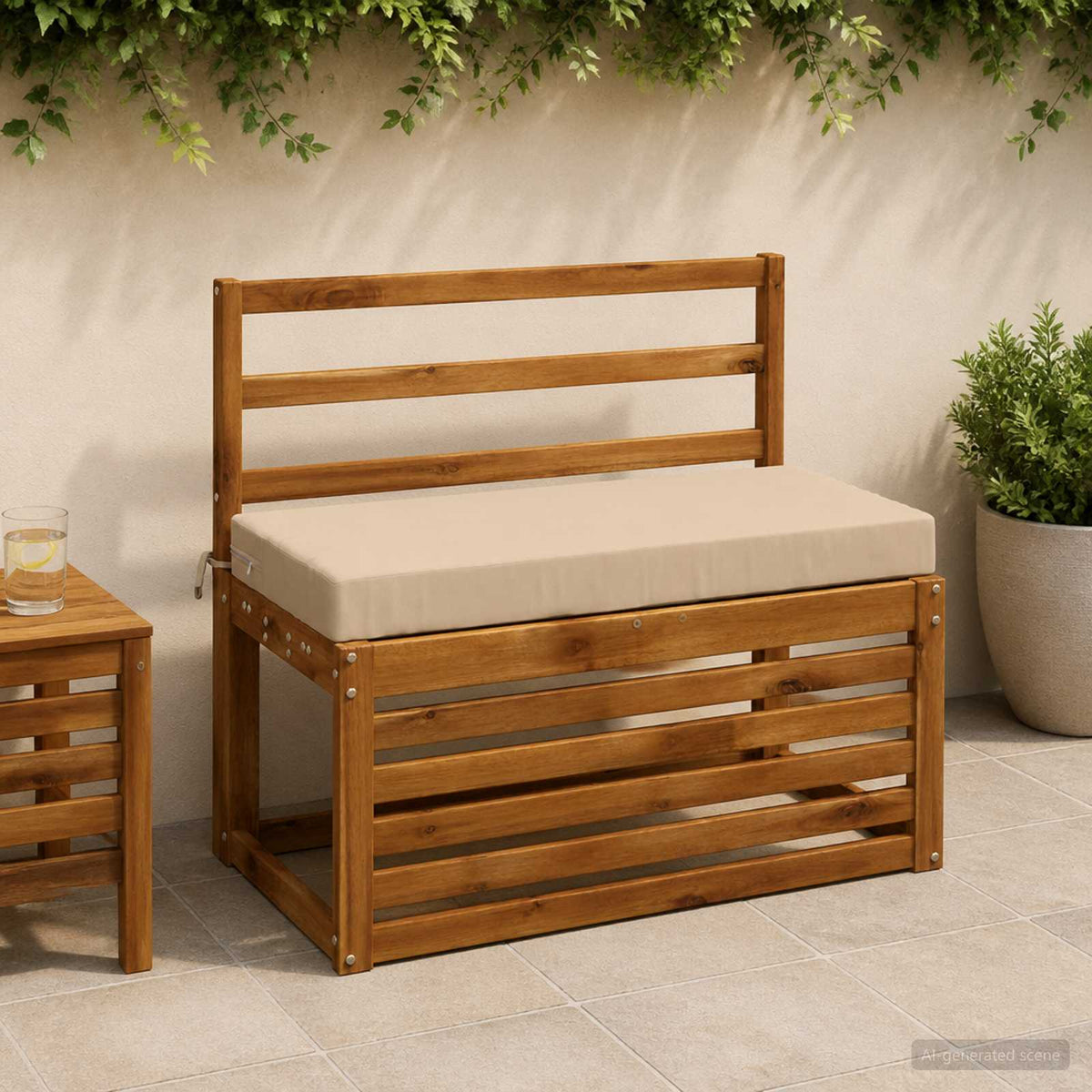 vidaXL Bench Cushion SOEST 100% Polyester Cream 60 x 40 x 8 cm