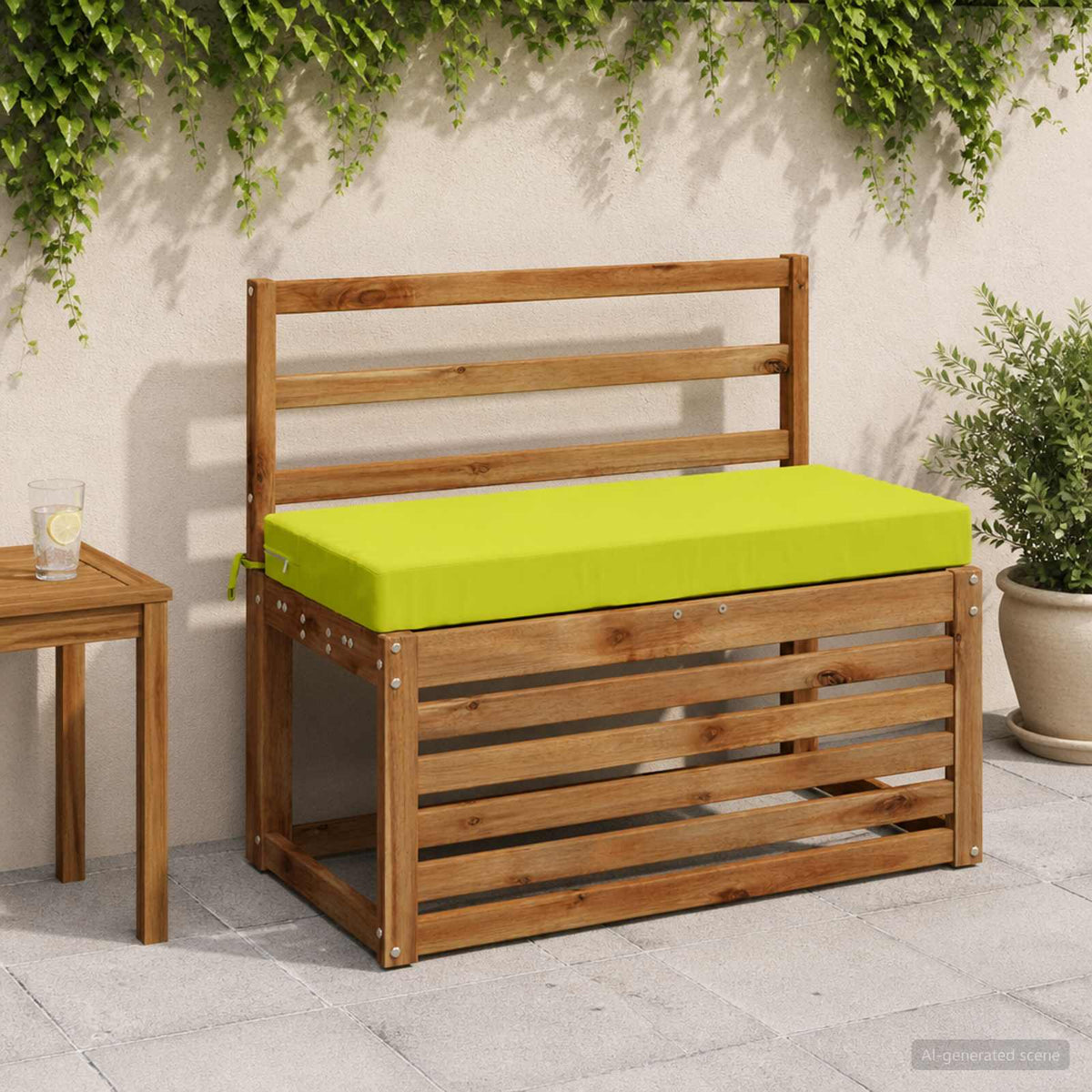 vidaXL Bench Cushion SOEST 100% Polyester Bright Green 80 x 40 x 8 cm