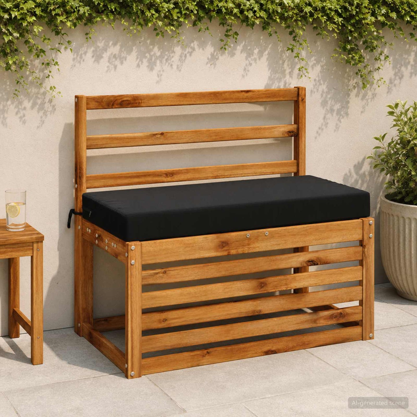 vidaXL Bench Cushion SOEST 100% Polyester Black 80 x 40 x 8 cm