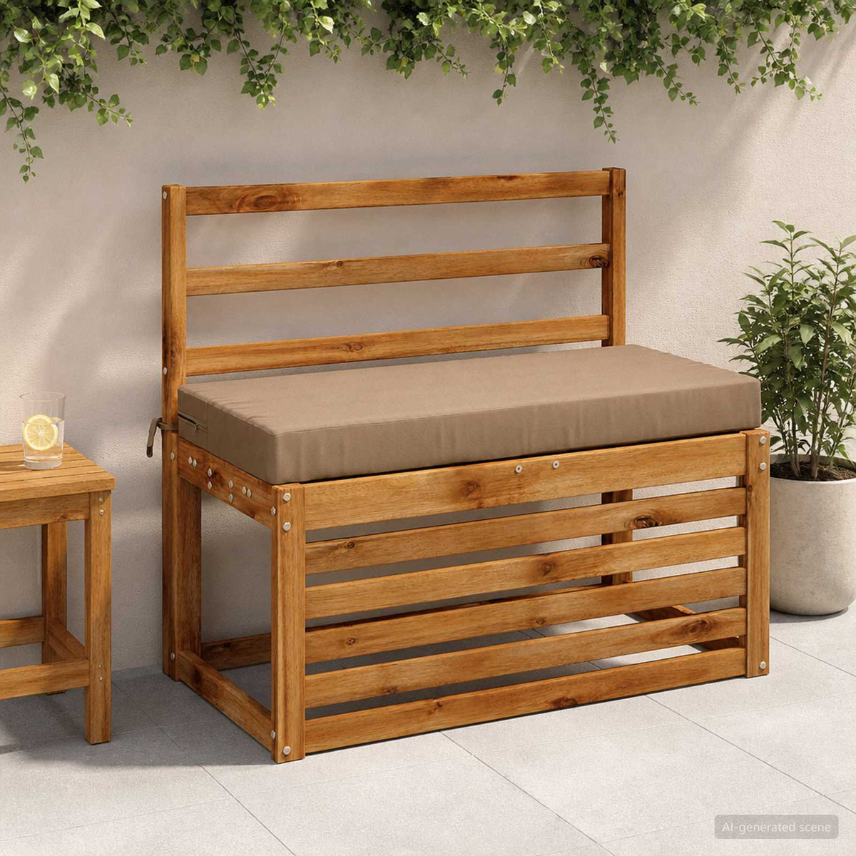vidaXL 2-Piece Bench Cushions SOEST 2 pcs 100% Polyester Taupe