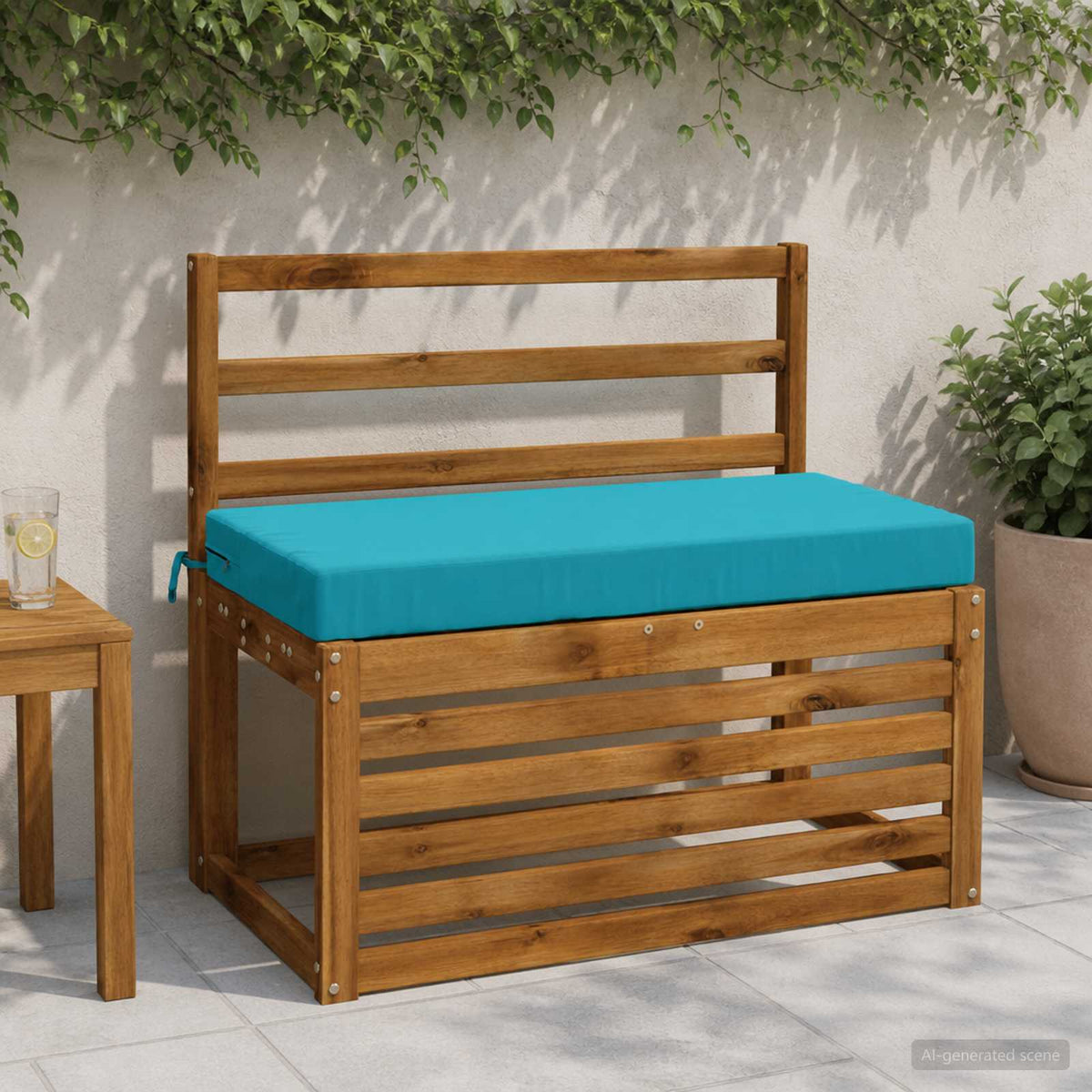 vidaXL Bench Cushion SOEST 100% Polyester Turquoise 80 x 40 x 8 cm
