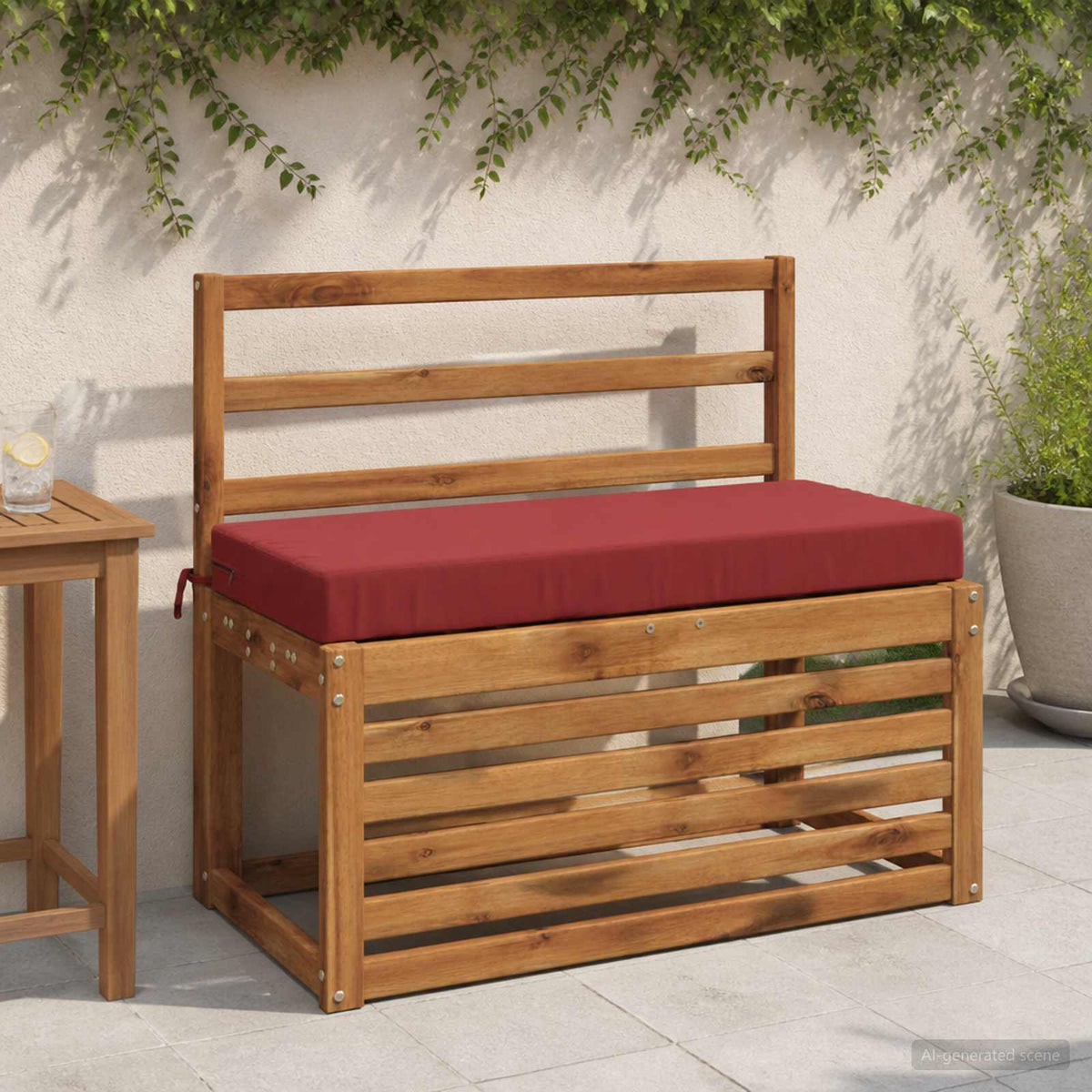 vidaXL Bench Cushions SOEST 2 pcs 100% Polyester Wine Red