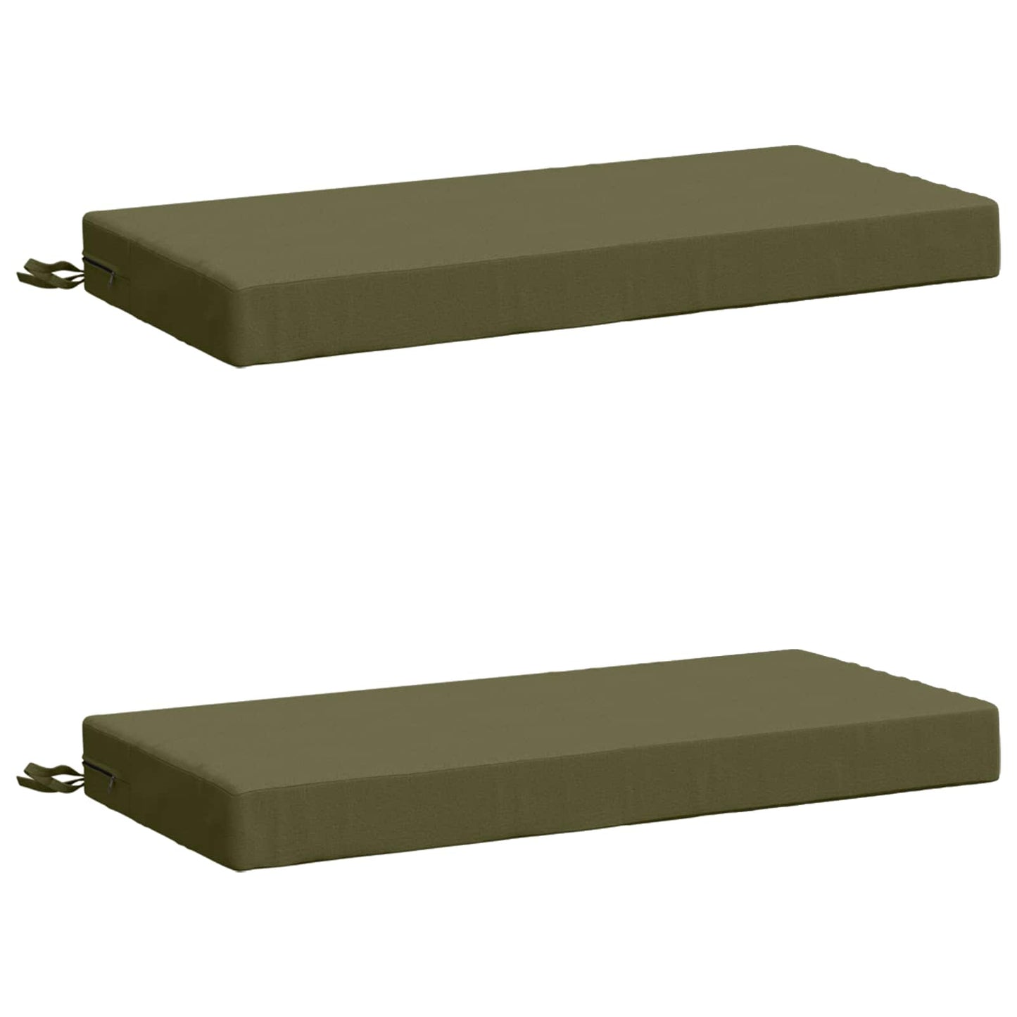 vidaXL 2-Piece Bench Cushions SOEST 2 pcs 100% Polyester Olive Green