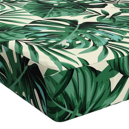vidaXL Bench Cushion SOEST 100% Polyester Leaf Pattern 80 x 40 x 8 cm