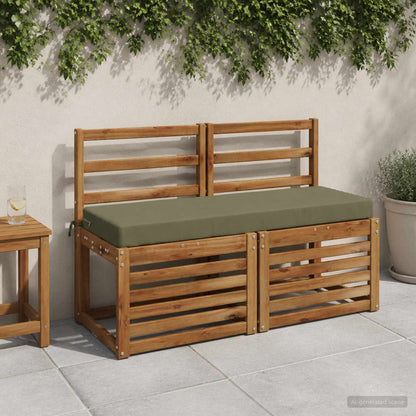vidaXL 2-Piece Bench Cushions SOEST 2 pcs 100% Polyester Olive Green