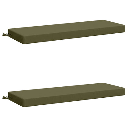 vidaXL 2-Piece Bench Cushions SOEST 2 pcs 100% Polyester Olive Green