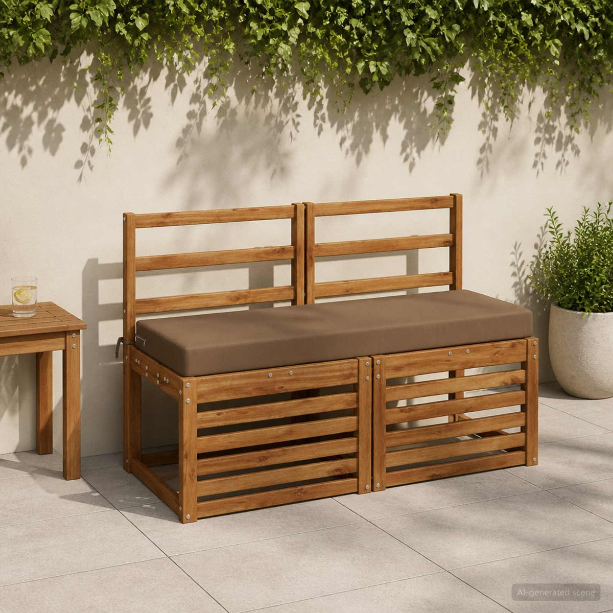vidaXL Bench Cushion SOEST 100% Polyester Taupe 100 x 40 x 8 cm