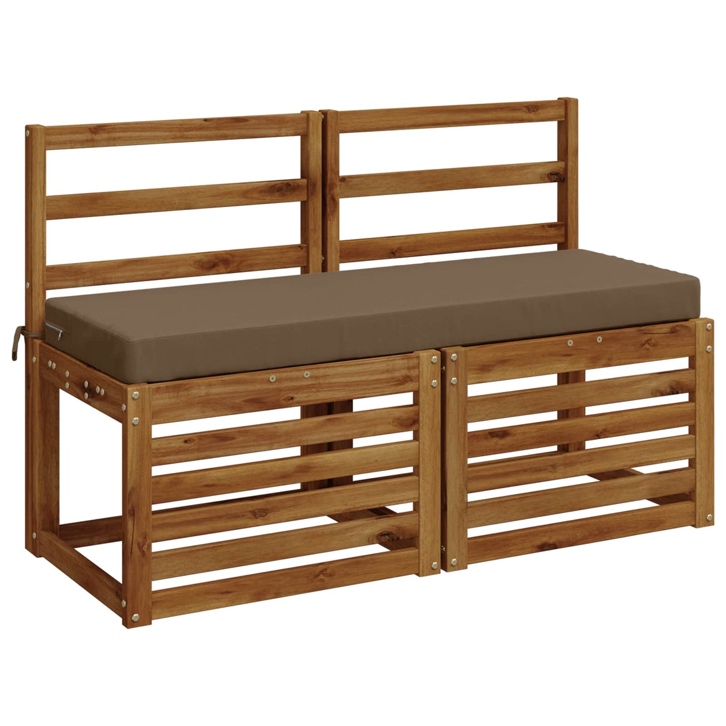 vidaXL 2-Piece Bench Cushions SOEST 2 pcs 100% Polyester Taupe