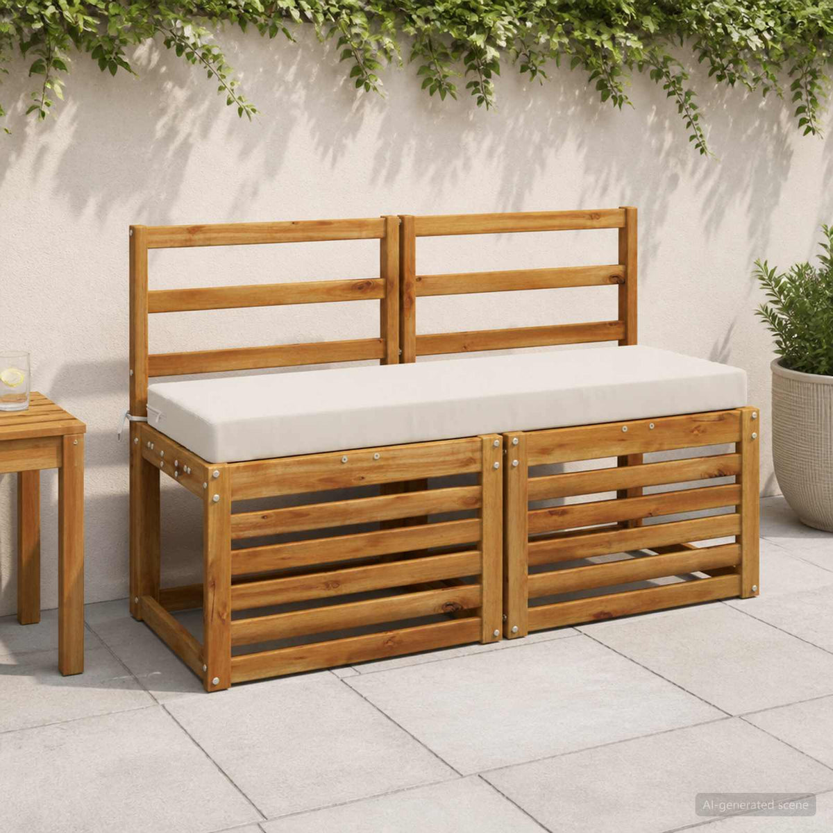 vidaXL Bench Cushions SOEST 2 pcs 100% Polyester White 110 x 40 x 8 cm