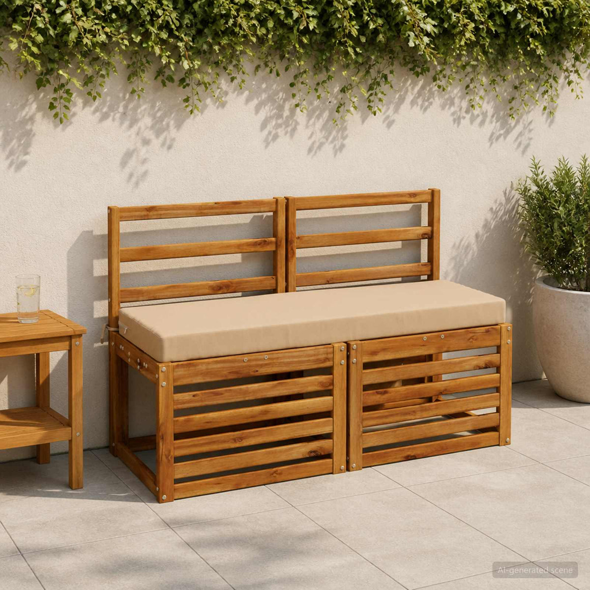 vidaXL Bench Cushion SOEST 100% Polyester Sand 120 x 40 x 8 cm