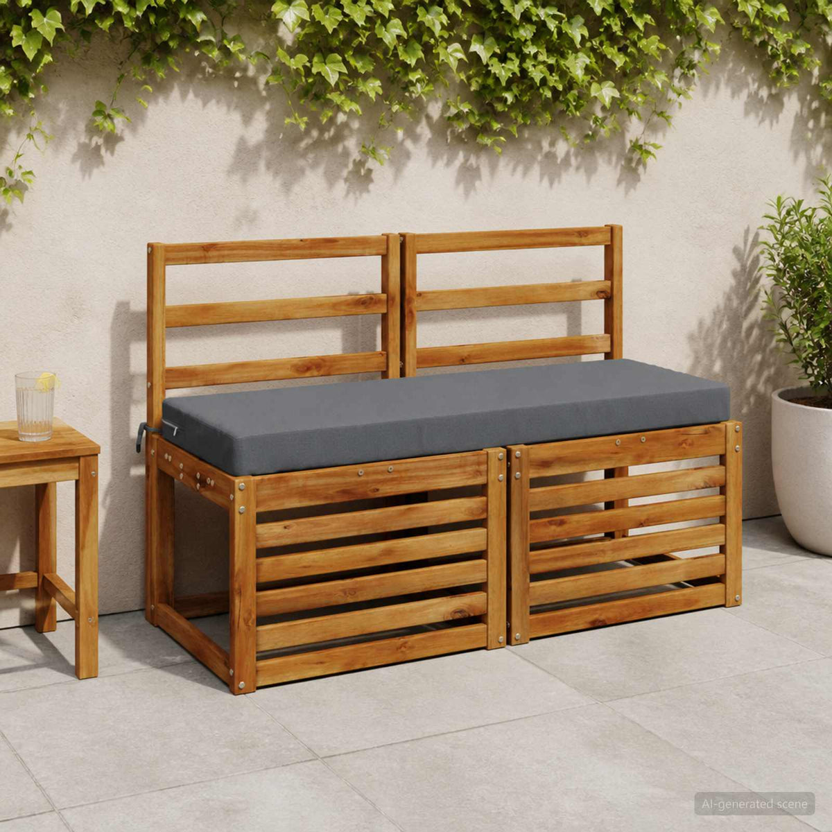 vidaXL Bench Cushion SOEST 100% Polyester Blue 120 x 40 x 8 cm
