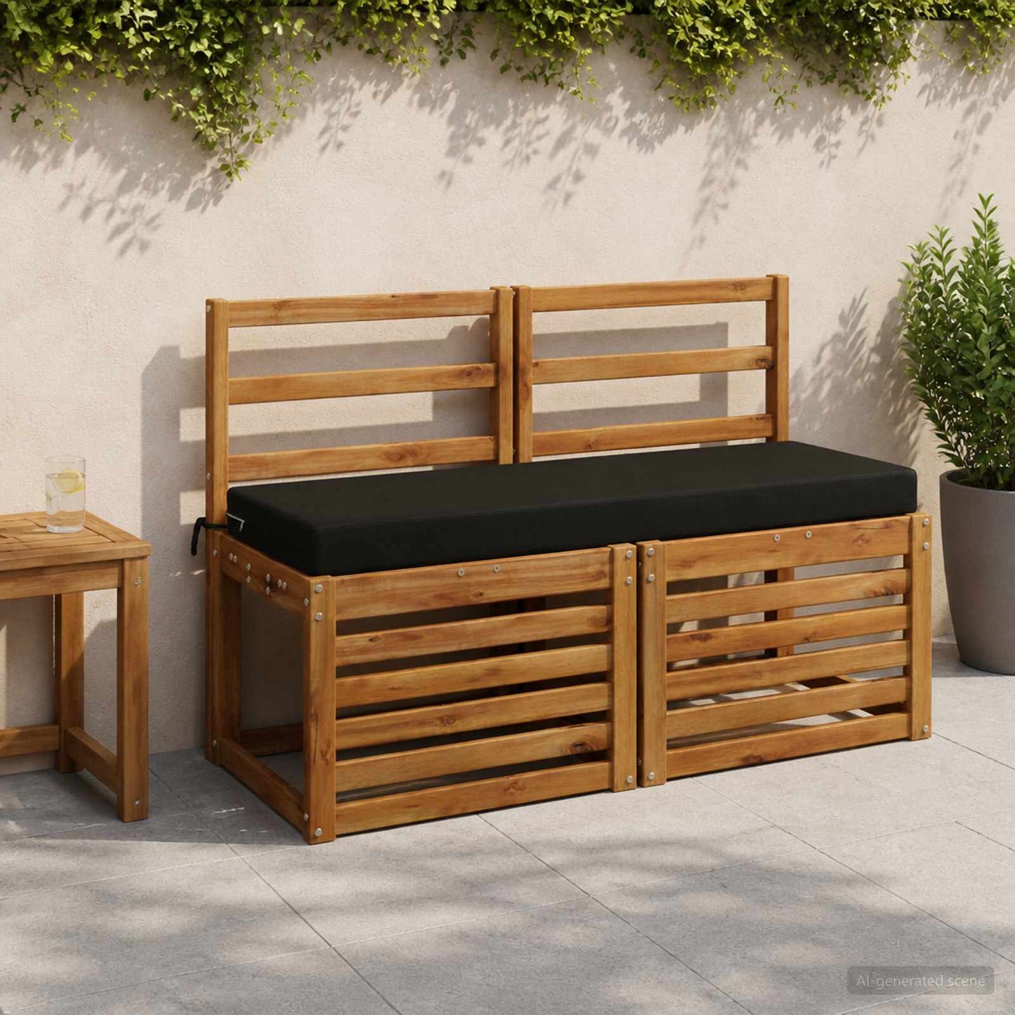 vidaXL Bench Cushion SOEST 100% Polyester Black 100 x 40 x 8 cm