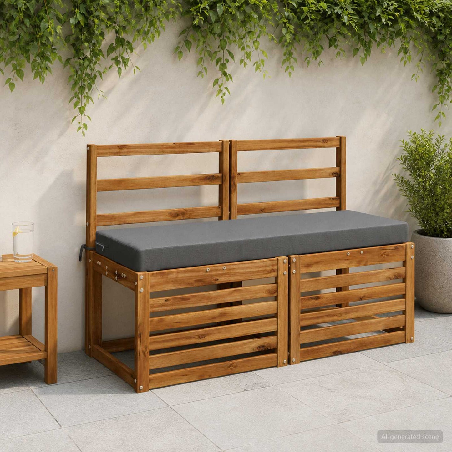 vidaXL 2-Piece Bench Cushions SOEST 2 pcs 100% Polyester Grey
