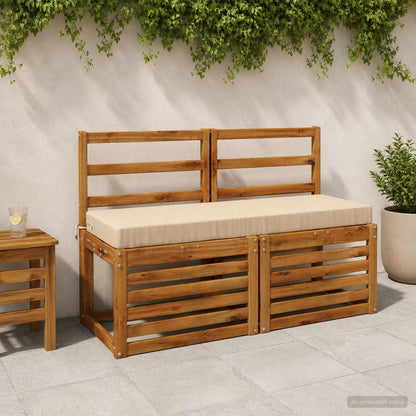 vidaXL 2-Piece Bench Cushions SOEST 2 pcs 100% Polyester Cream