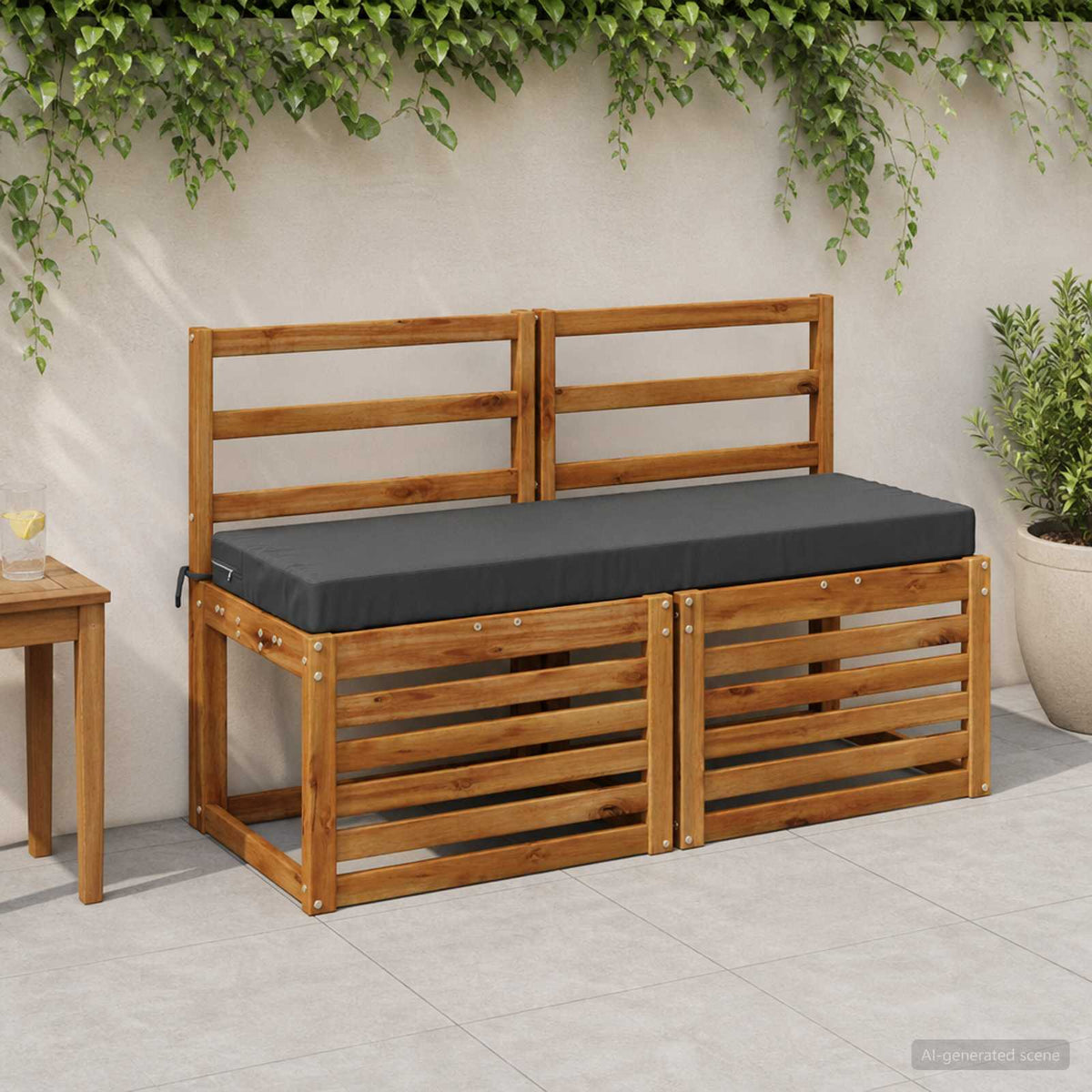 vidaXL Bench Cushion SOEST 100% Polyester Anthracite 110 x 40 x 8 cm