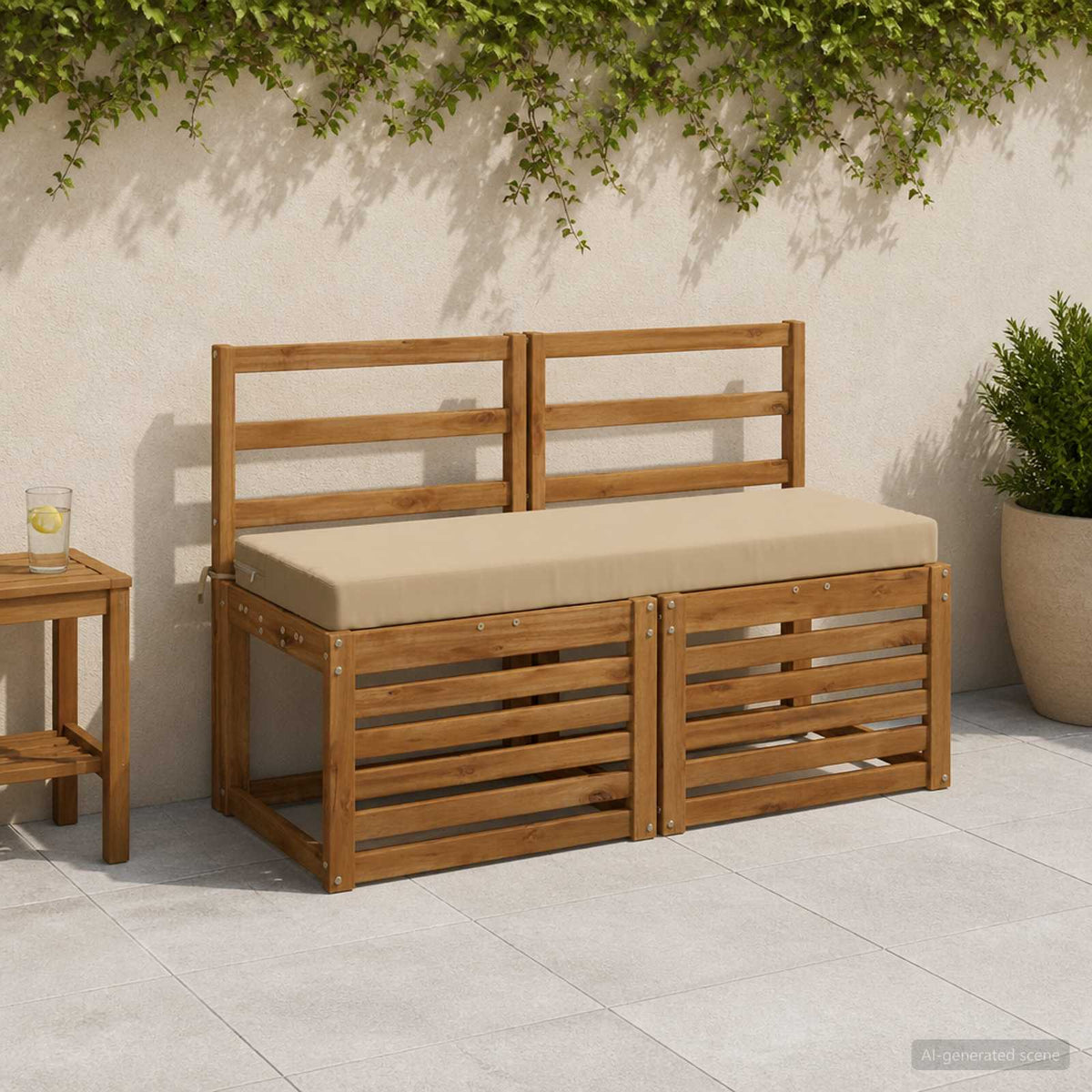 vidaXL Bench Cushion SOEST 100% Polyester Beige 110 x 40 x 8 cm