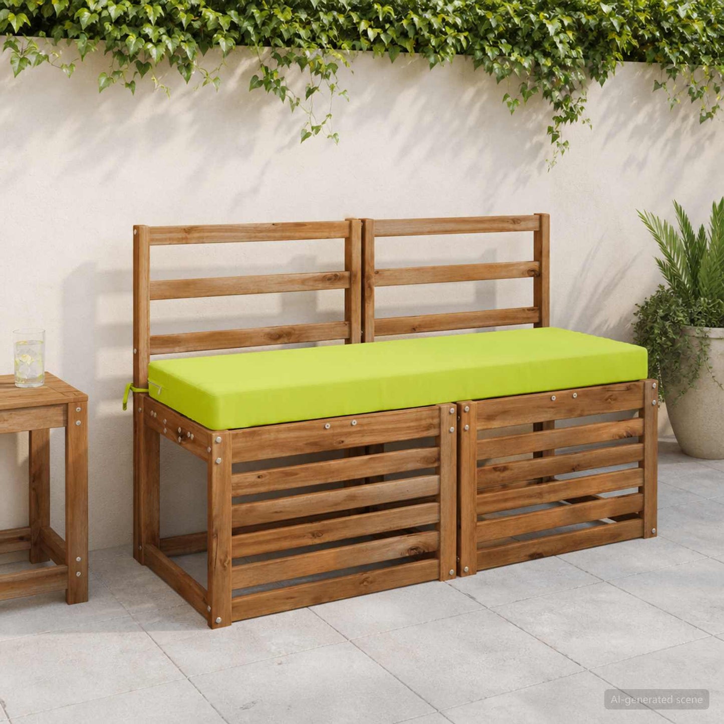 vidaXL Bench Cushion SOEST 100% Polyester Bright Green 120 x 40 x 8 cm