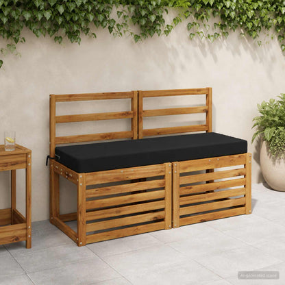vidaXL Bench Cushion SOEST 100% Polyester Black 110 x 40 x 8 cm