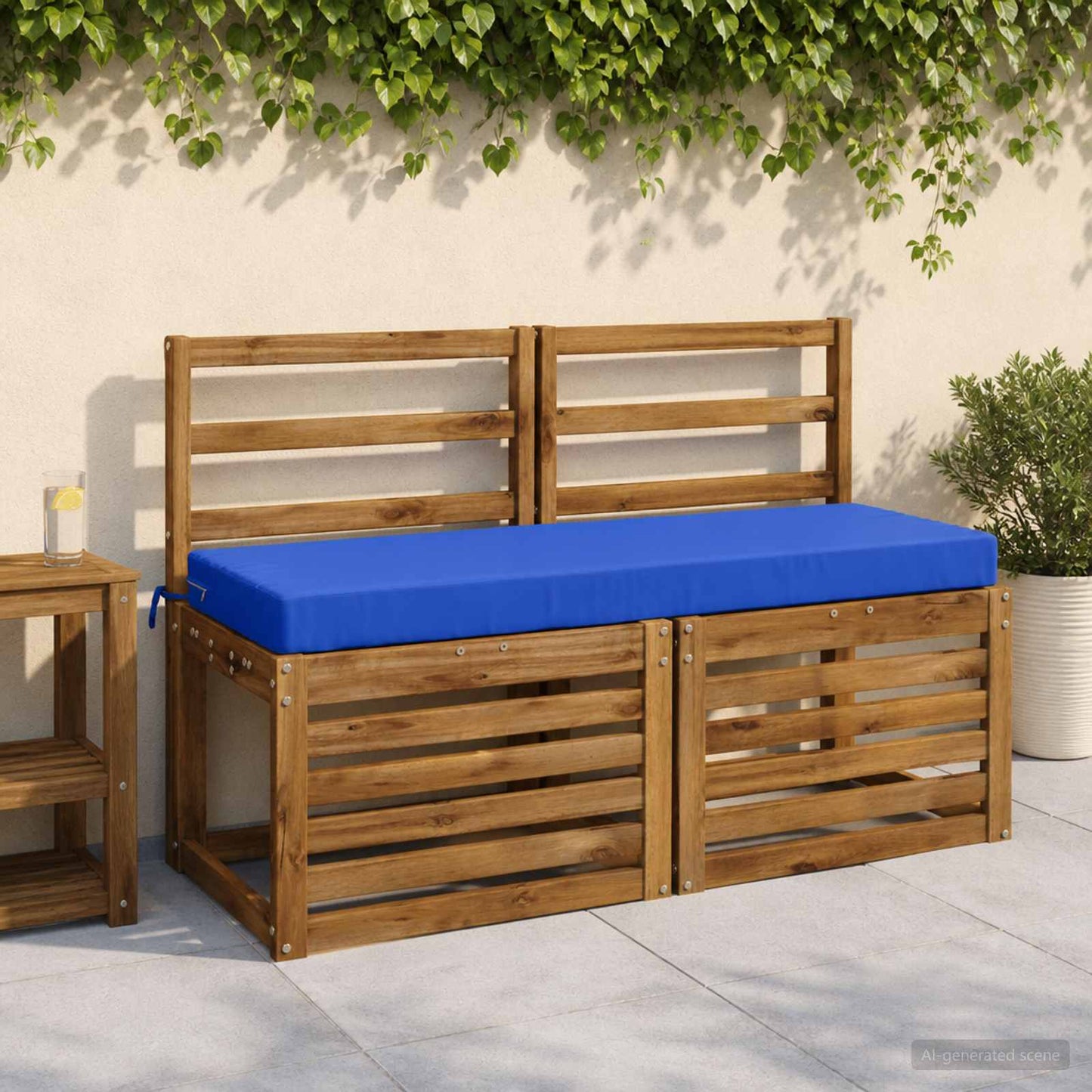 vidaXL Bench Cushion SOEST 100% Polyester Royal Blue 110 x 40 x 8 cm