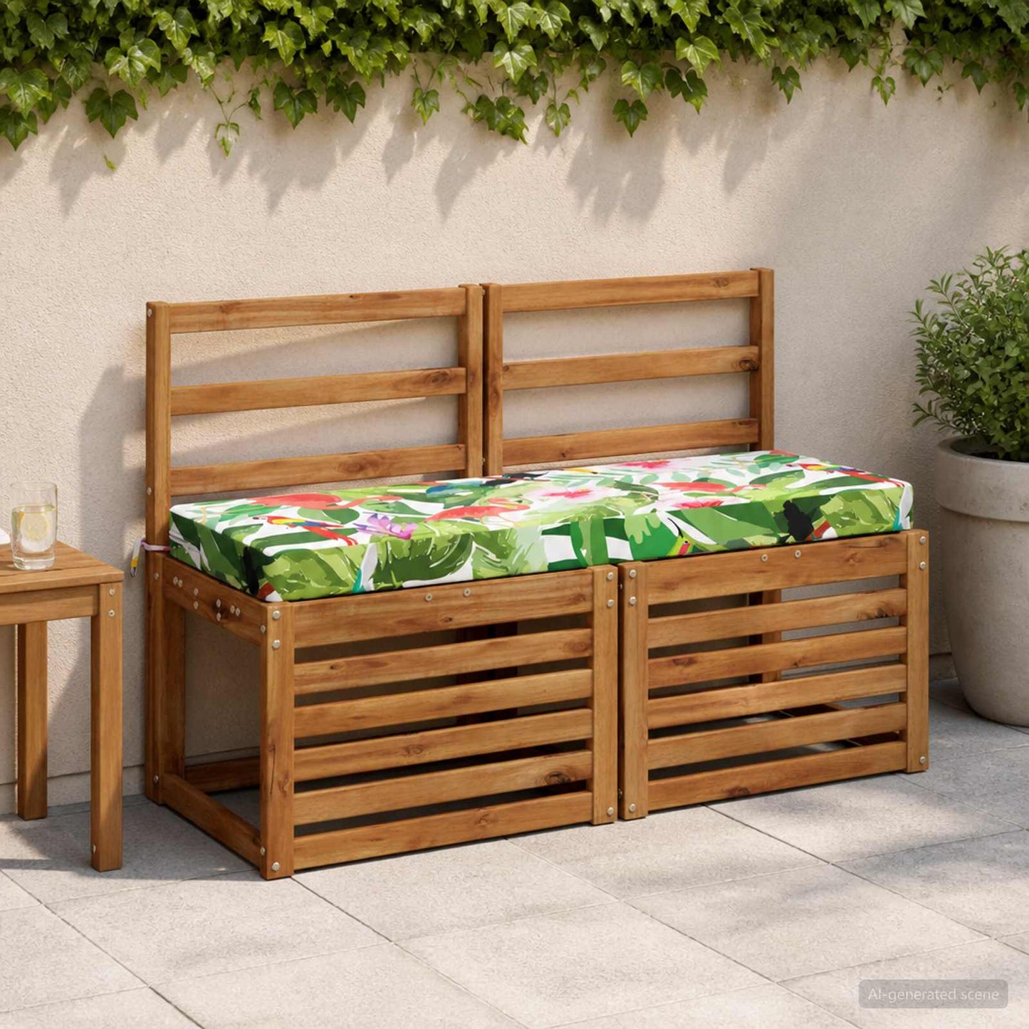 vidaXL 2-Piece Bench Cushions SOEST 2 pcs 100% Polyester Multicolour