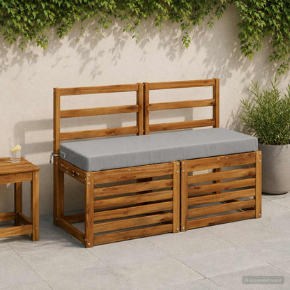 vidaXL Bench Cushion SOEST 100% Polyester Grey 110 x 40 x 8 cm