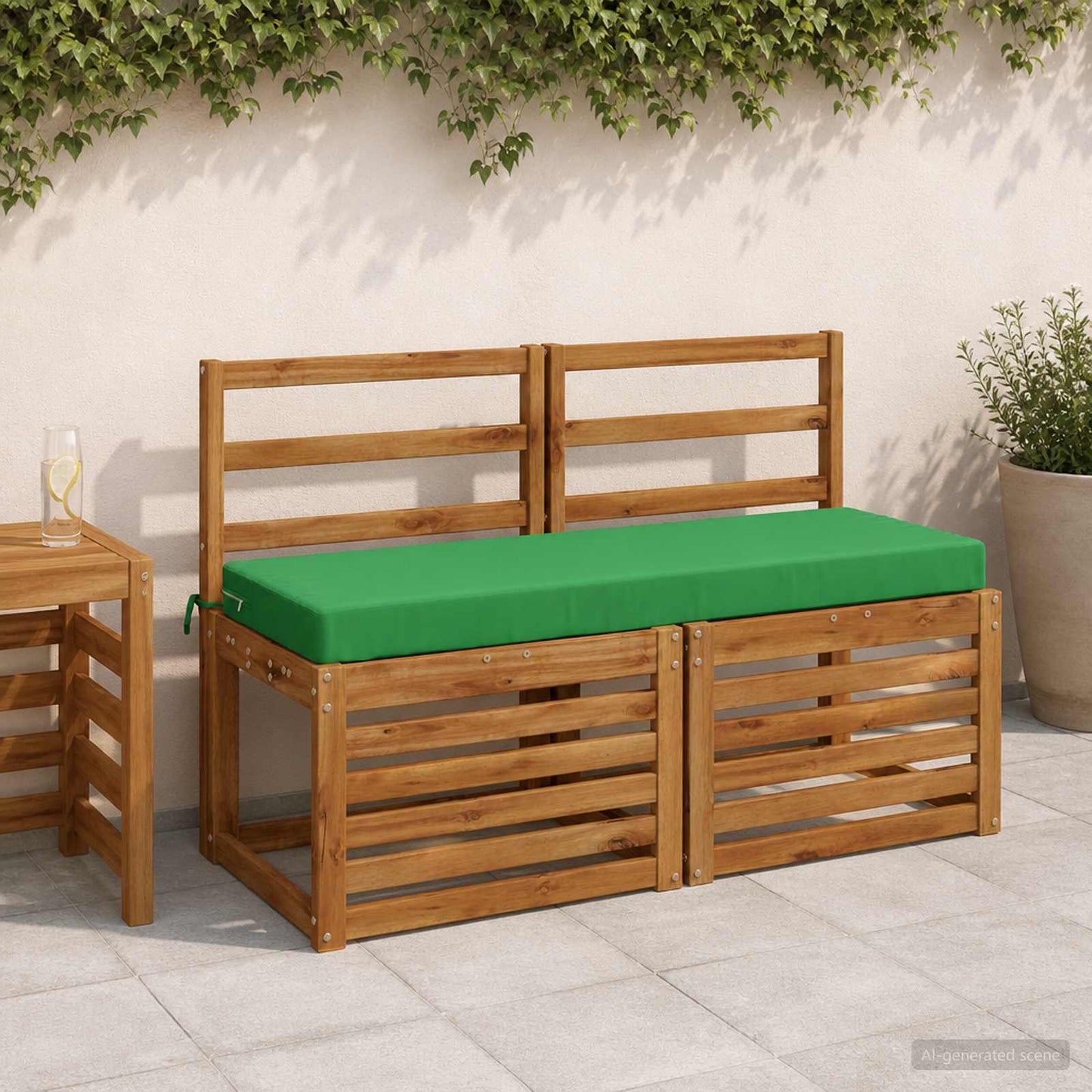 vidaXL 2-Piece Bench Cushions SOEST 2 pcs 100% Polyester Green