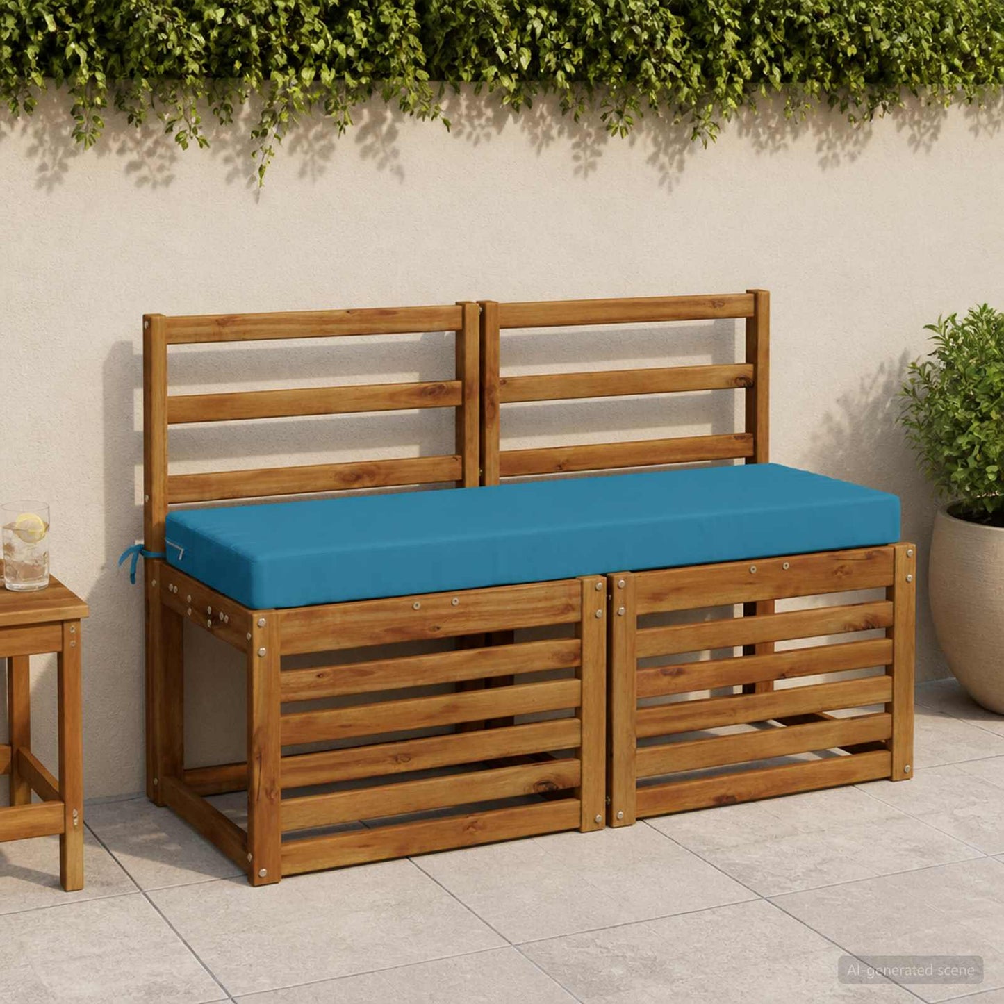 vidaXL 2-Piece Bench Cushions SOEST 2 pcs 100% Polyester Light Blue