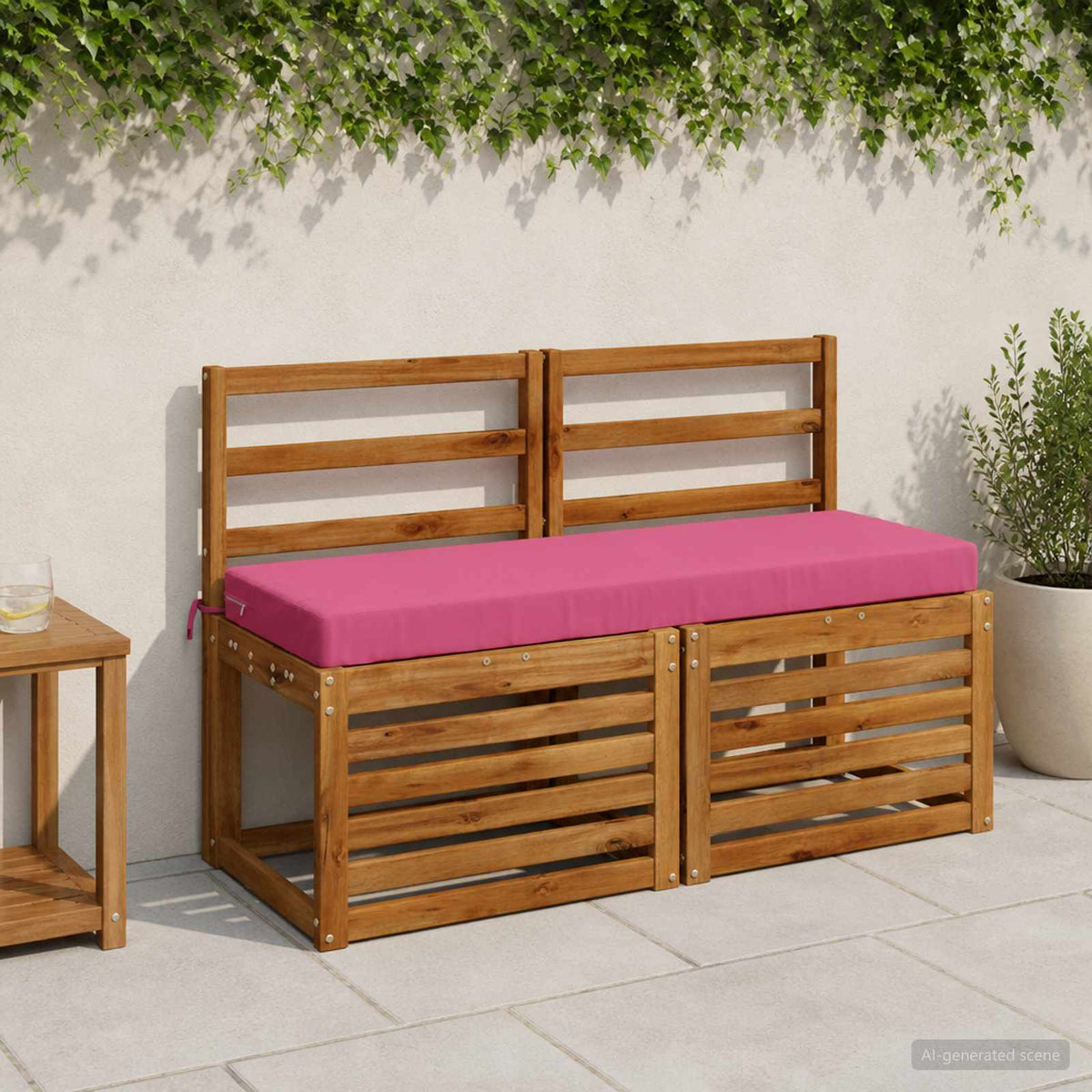 vidaXL Bench Cushion SOEST 100% Polyester Pink 100 x 40 x 8 cm