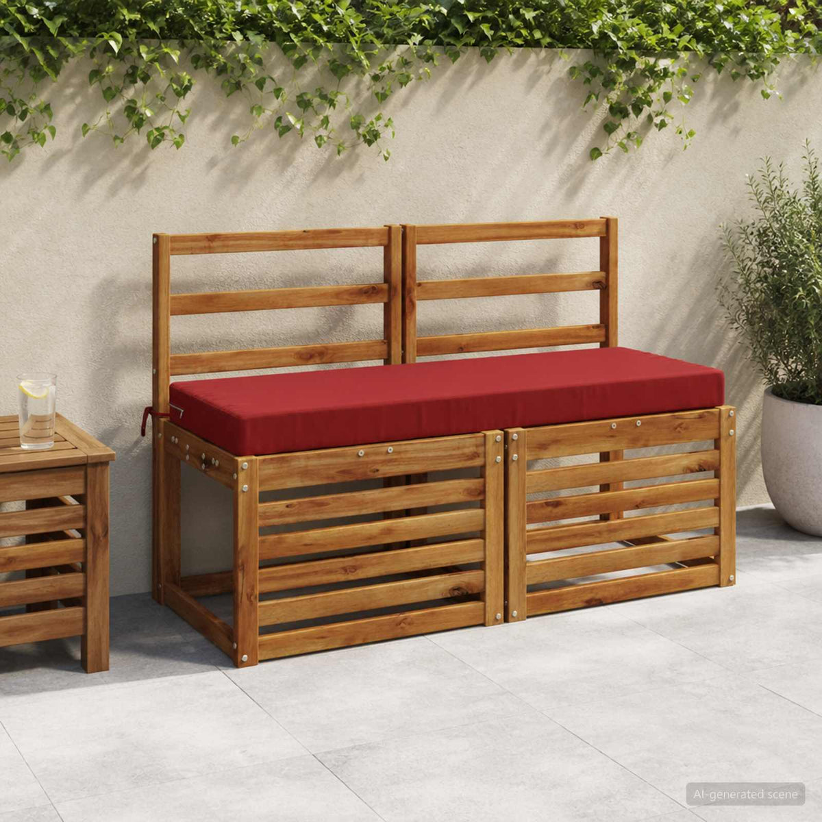 vidaXL Bench Cushion SOEST 100% Polyester Wine Red 100 x 40 x 8 cm