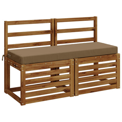 vidaXL 2-Piece Bench Cushions SOEST 2 pcs 100% Polyester Taupe