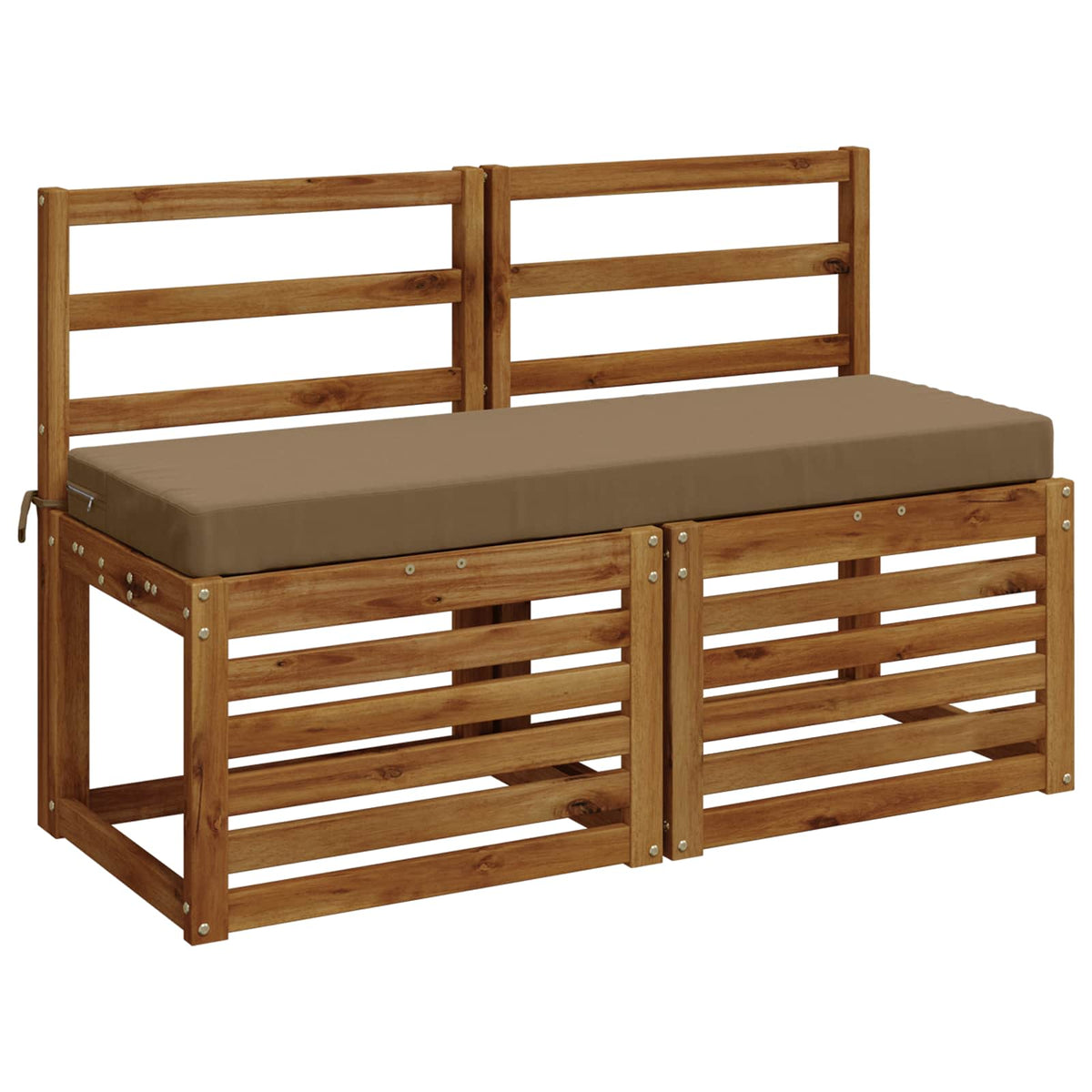 vidaXL 2-Piece Bench Cushions SOEST 2 pcs 100% Polyester Taupe