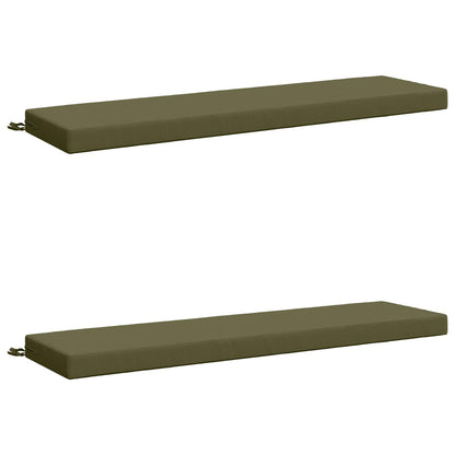 vidaXL 2-Piece Bench Cushions SOEST 2 pcs 100% Polyester Olive Green