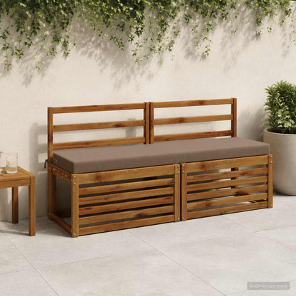 vidaXL 2-Piece Bench Cushions SOEST 2 pcs 100% Polyester Taupe