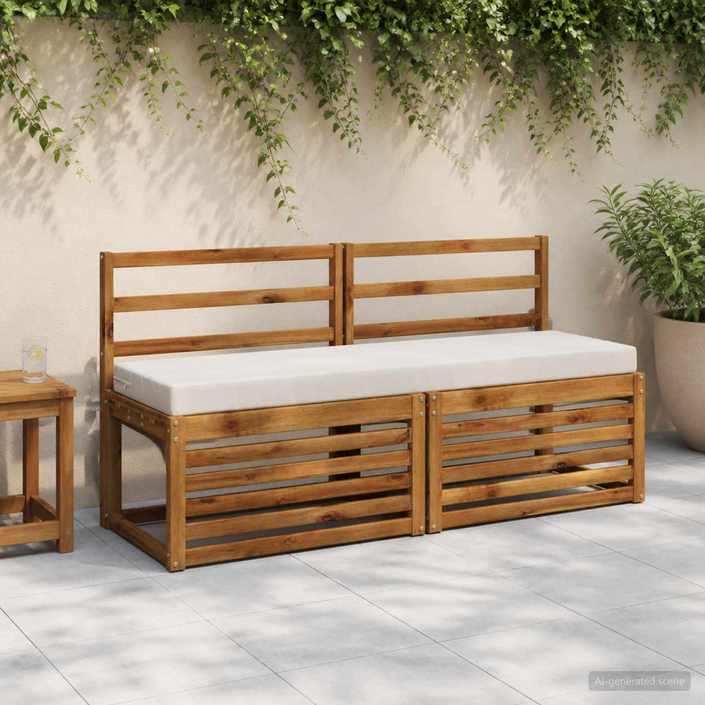 vidaXL Bench Cushion SOEST 100% Polyester White 140 x 40 x 8 cm