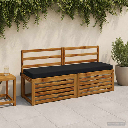 vidaXL 2-Piece Bench Cushions SOEST 2 pcs 100% Polyester Dark Blue