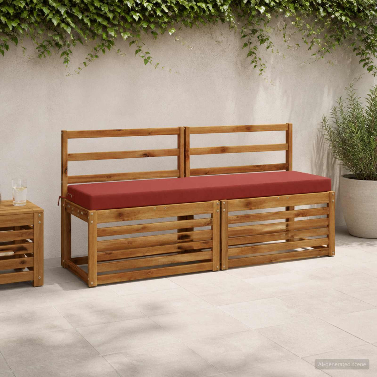 vidaXL Bench Cushion SOEST 100% Polyester Red 150 x 40 x 8 cm
