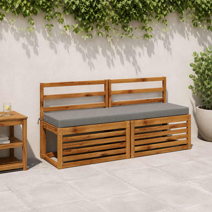 vidaXL Bench Cushions SOEST 2 pcs 100% Polyester Grey 140 x 40 x 8 cm