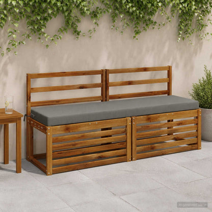 vidaXL 2-Piece Bench Cushions SOEST 2 pcs 100% Polyester Grey