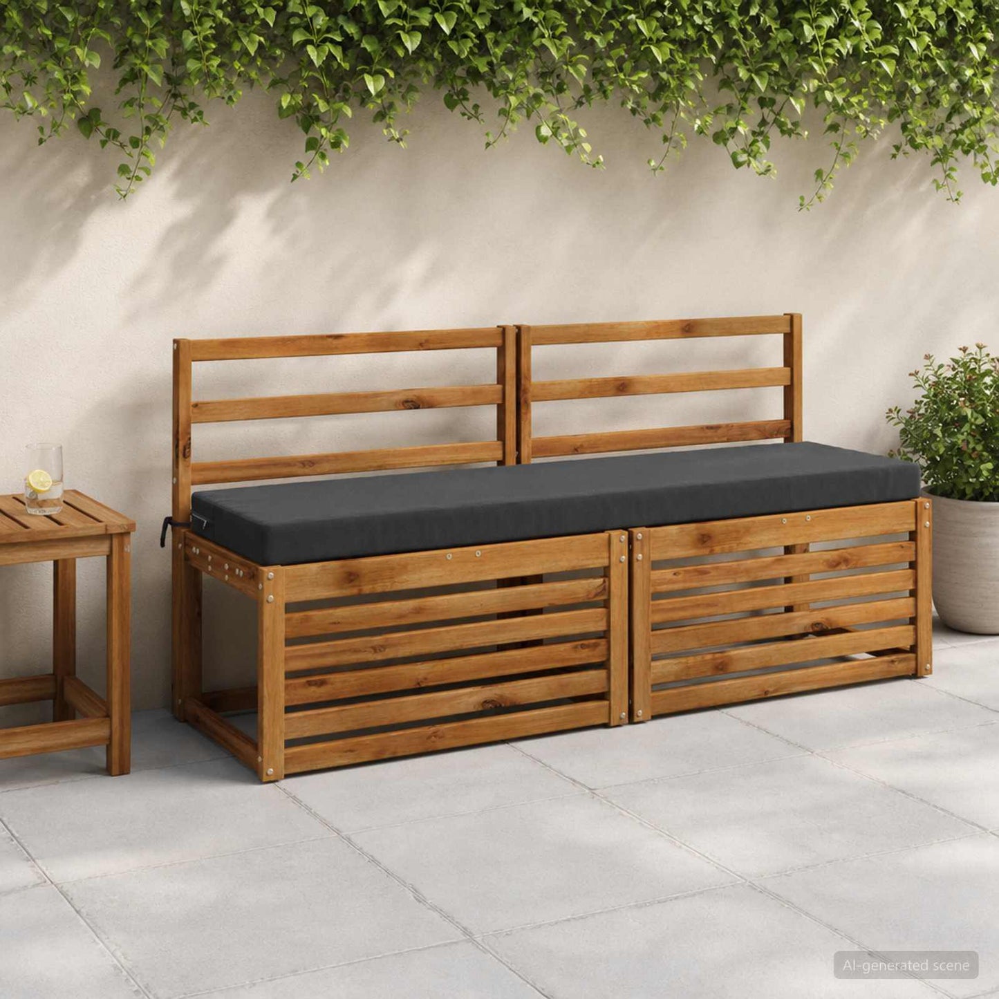 vidaXL 2-Piece Bench Cushions SOEST 2 pcs 100% Polyester Anthracite