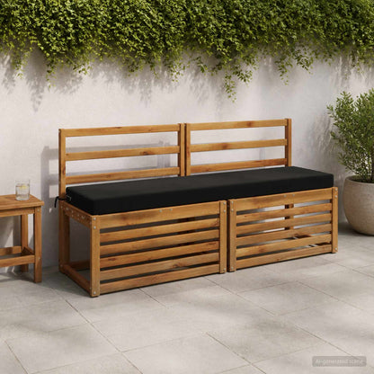 vidaXL Bench Cushion SOEST 100% Polyester Black 140 x 40 x 8 cm