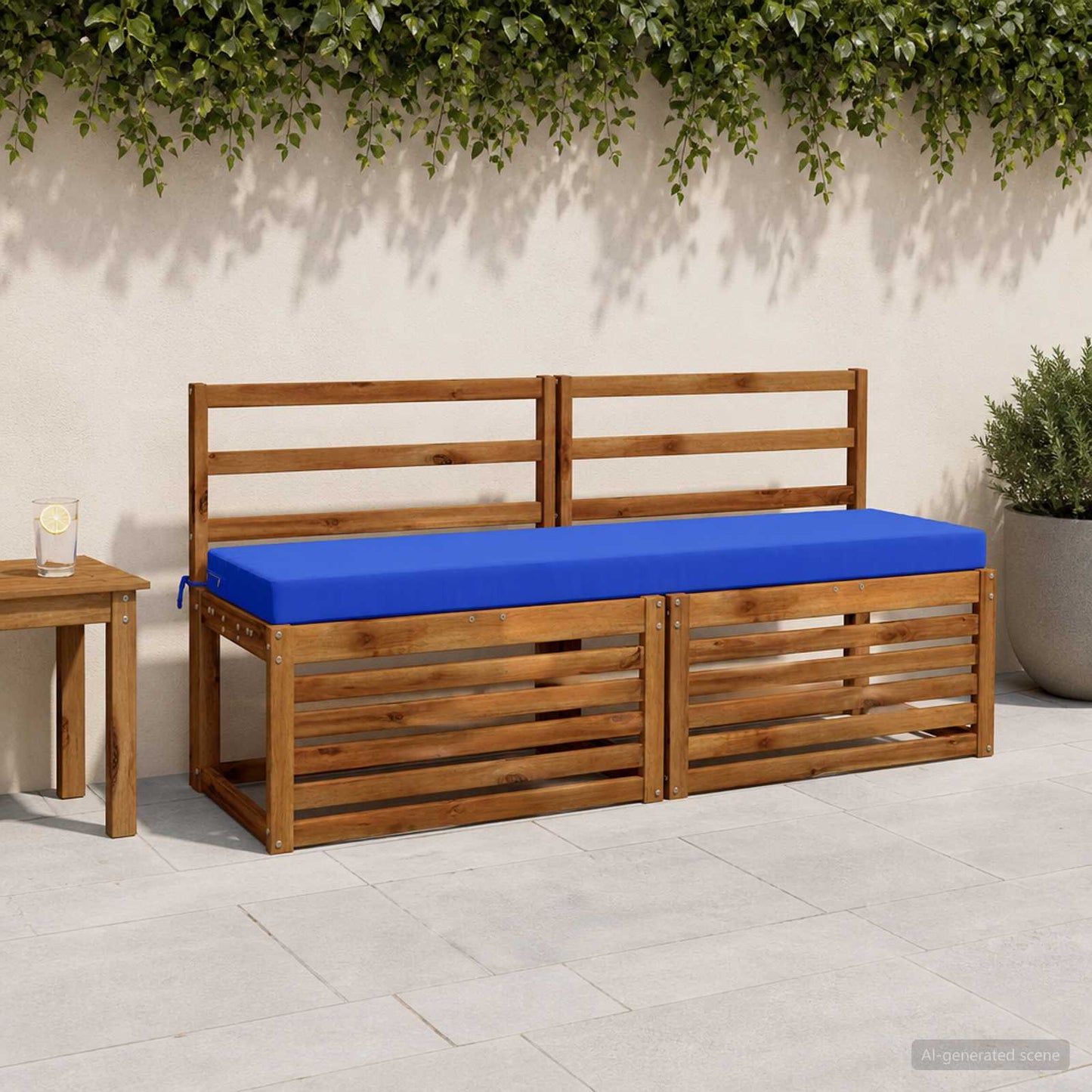 vidaXL 2-Piece Bench Cushions SOEST 2 pcs 100% Polyester Royal Blue