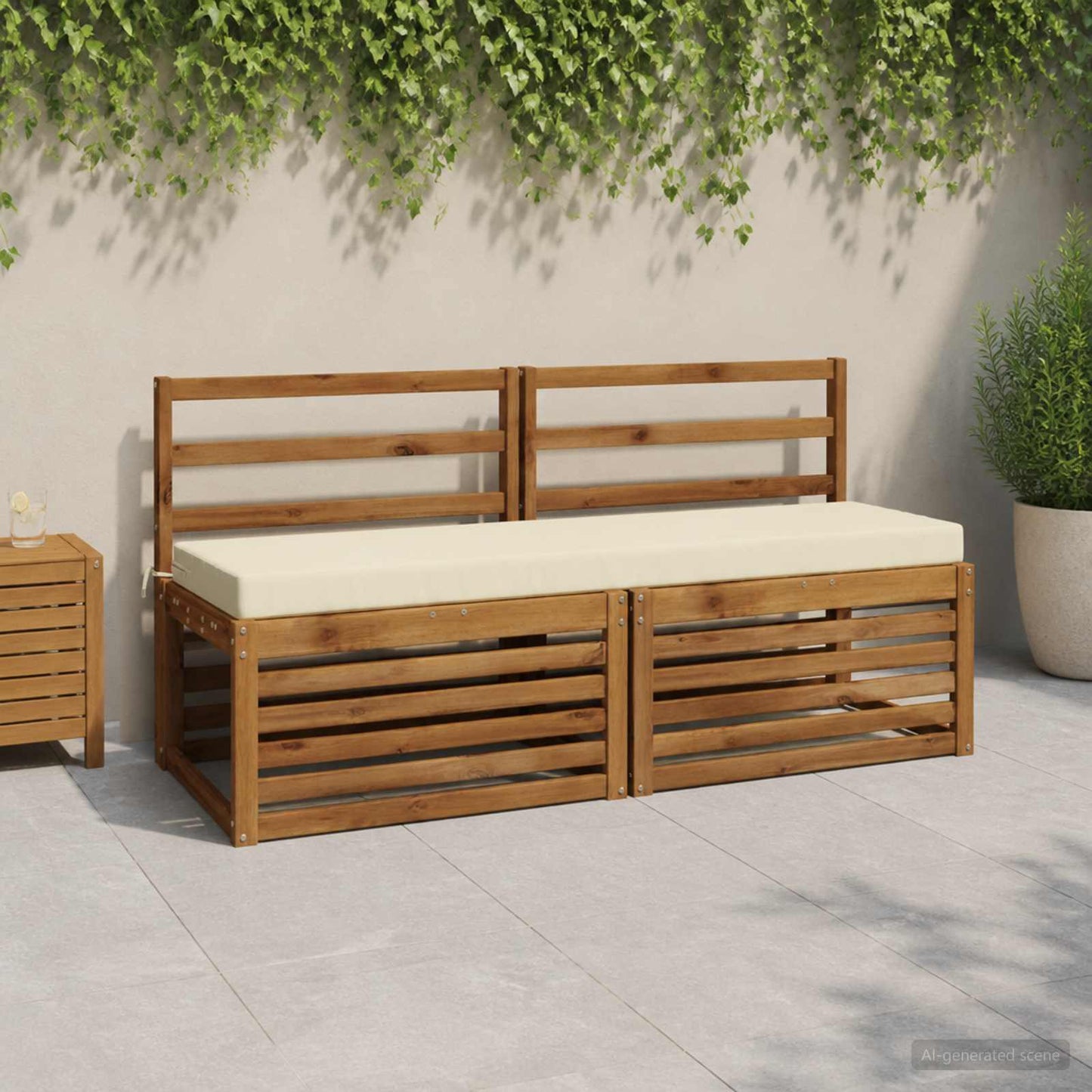 vidaXL 2-Piece Bench Cushions SOEST 2 pcs 100% Polyester Cream