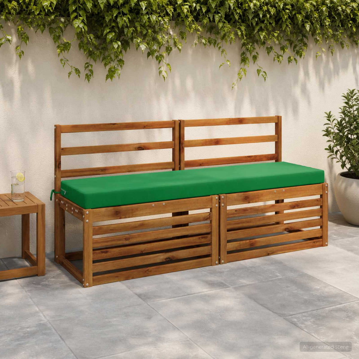 vidaXL Bench Cushion SOEST 100% Polyester Green 160 x 40 x 8 cm