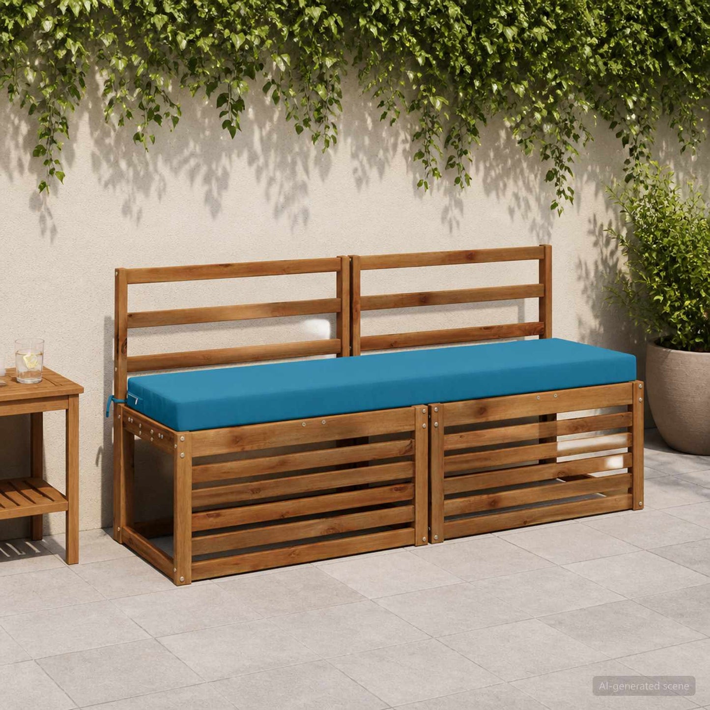 vidaXL 2-Piece Bench Cushions SOEST 2 pcs 100% Polyester Light Blue