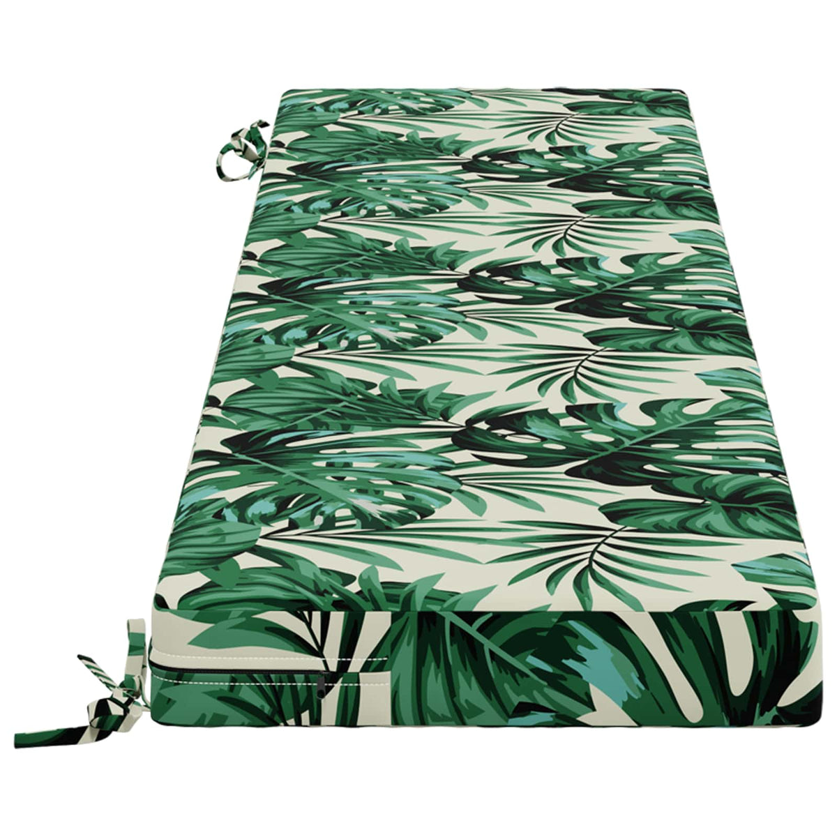 vidaXL Bench Cushion SOEST 100% Polyester Leaf Pattern 140 x 40 x 8 cm
