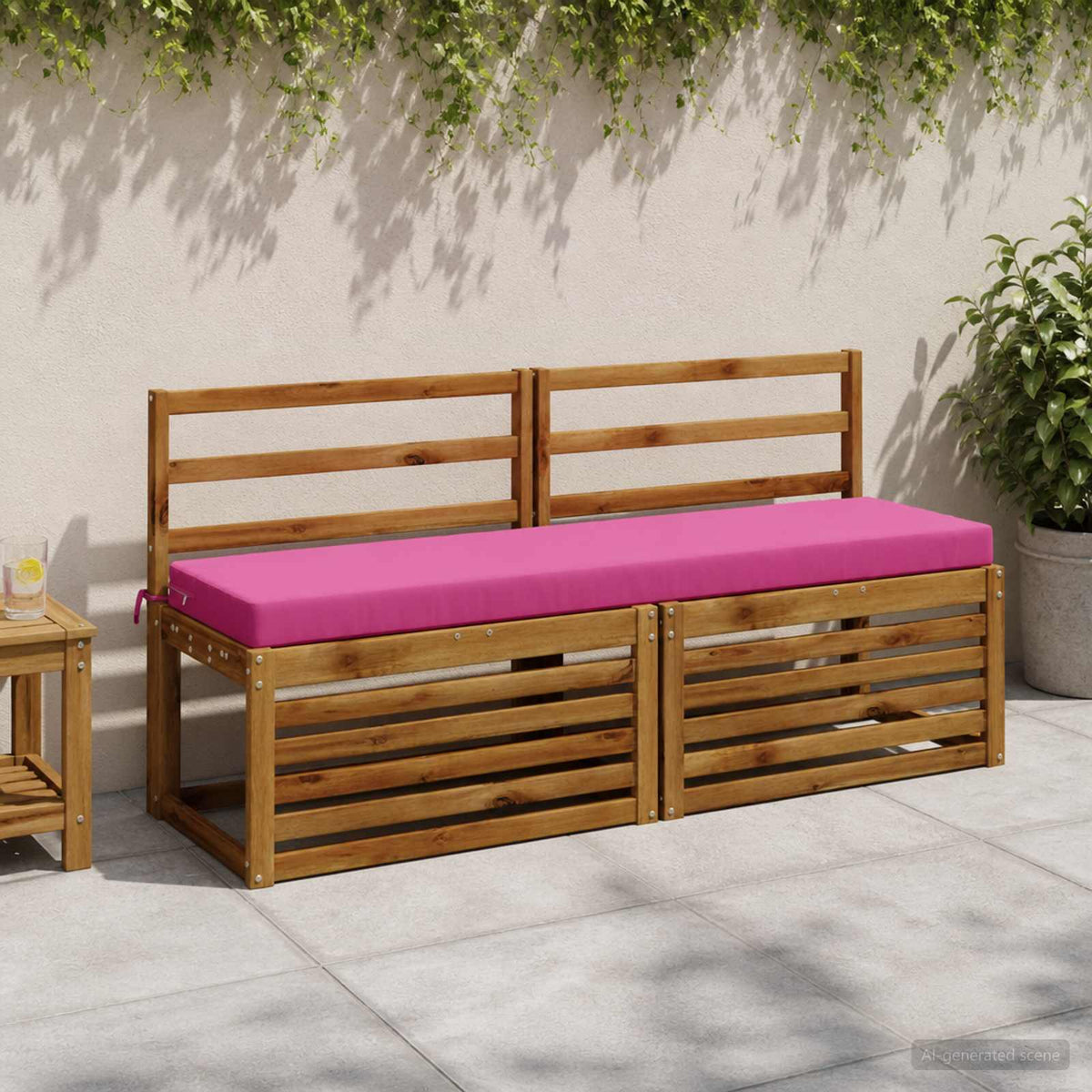 vidaXL Bench Cushion SOEST 100% Polyester Pink 160 x 40 x 8 cm