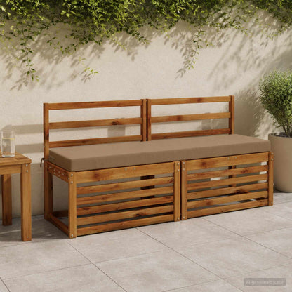 vidaXL 2-Piece Bench Cushions SOEST 2 pcs 100% Polyester Taupe
