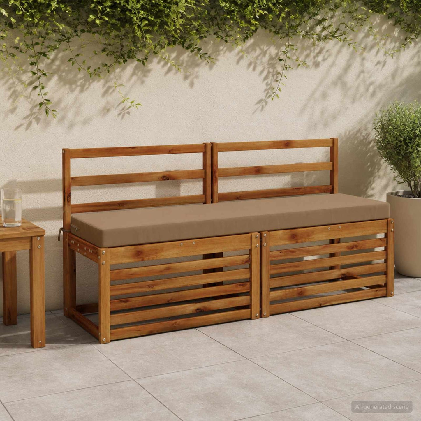 vidaXL Bench Cushion SOEST 100% Polyester Taupe 160 x 40 x 8 cm