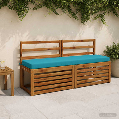 vidaXL 2-Piece Bench Cushions SOEST 2 pcs 100% Polyester Turquoise