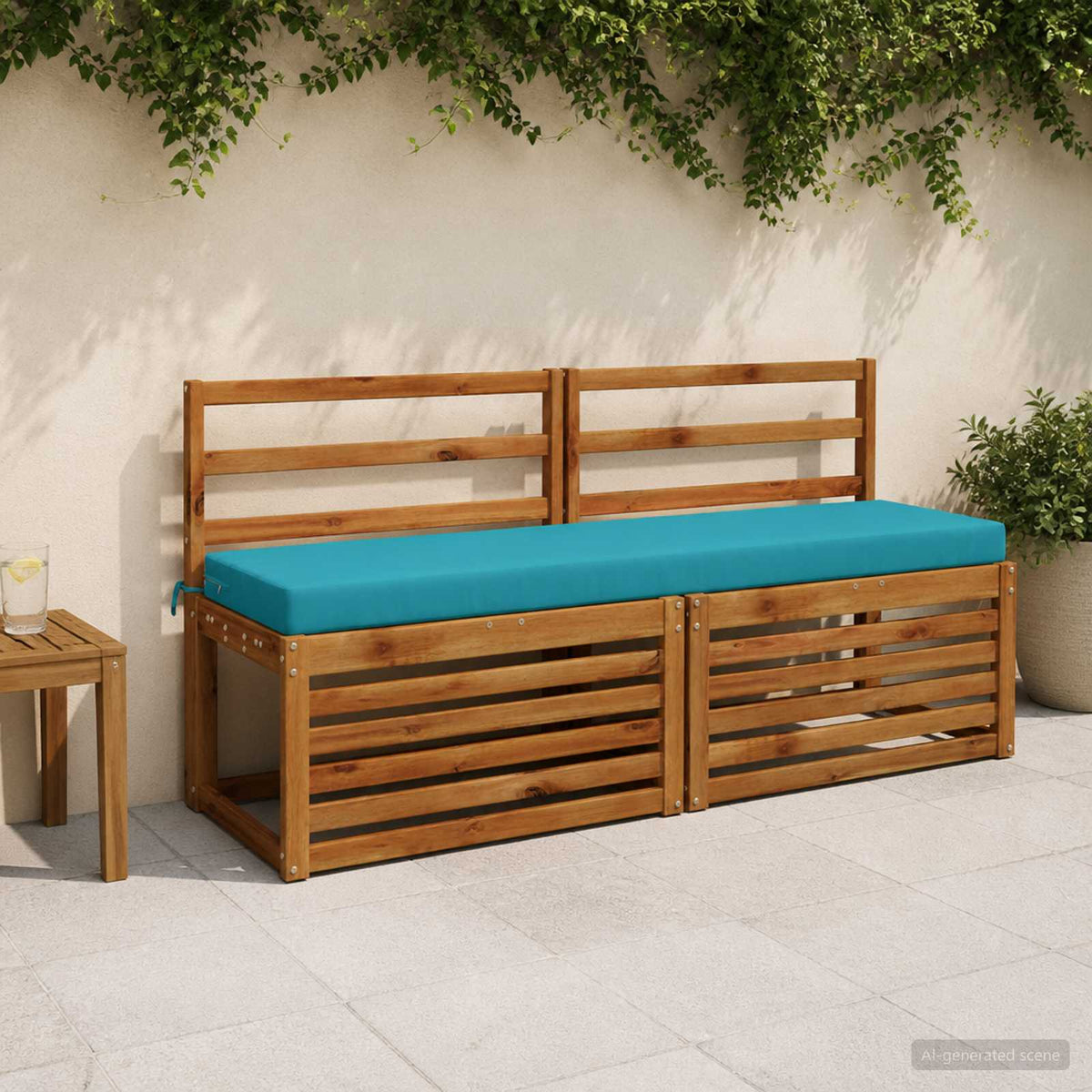 vidaXL 2-Piece Bench Cushions SOEST 2 pcs 100% Polyester Turquoise